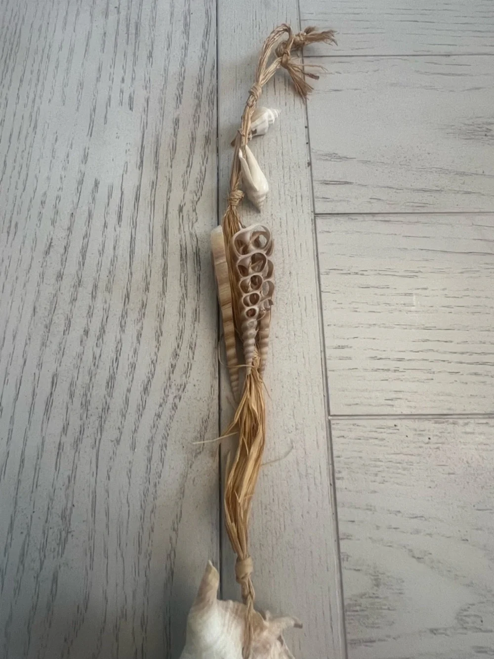 Neutral Seashell Tassel Wall Hanging - Natural Beige Home Accent